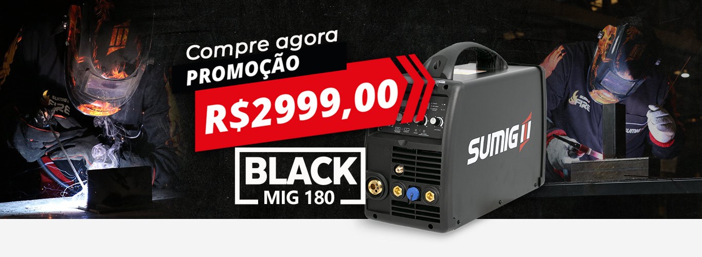 Máquina de Solda MIG/MAG BLACK MIG 180 - por apenas R$2.999,00